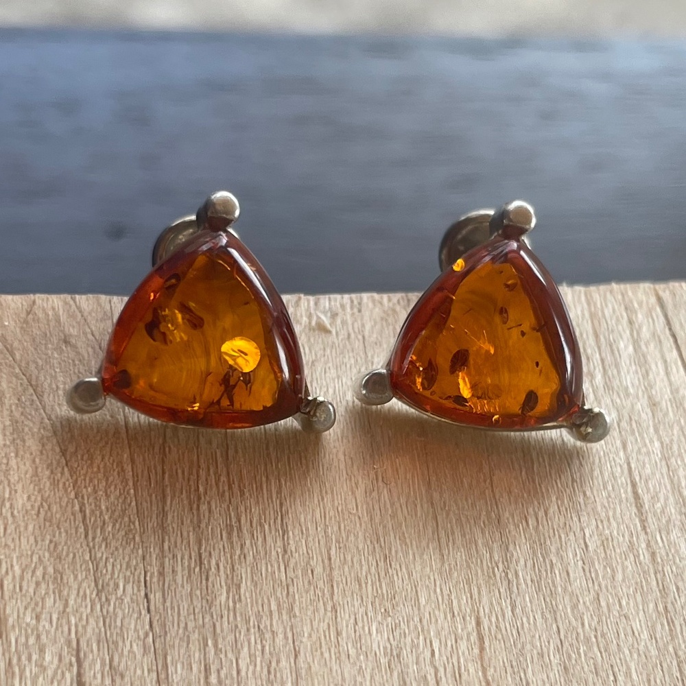 NWOT Baltic Amber + Sterling Silver Earrings